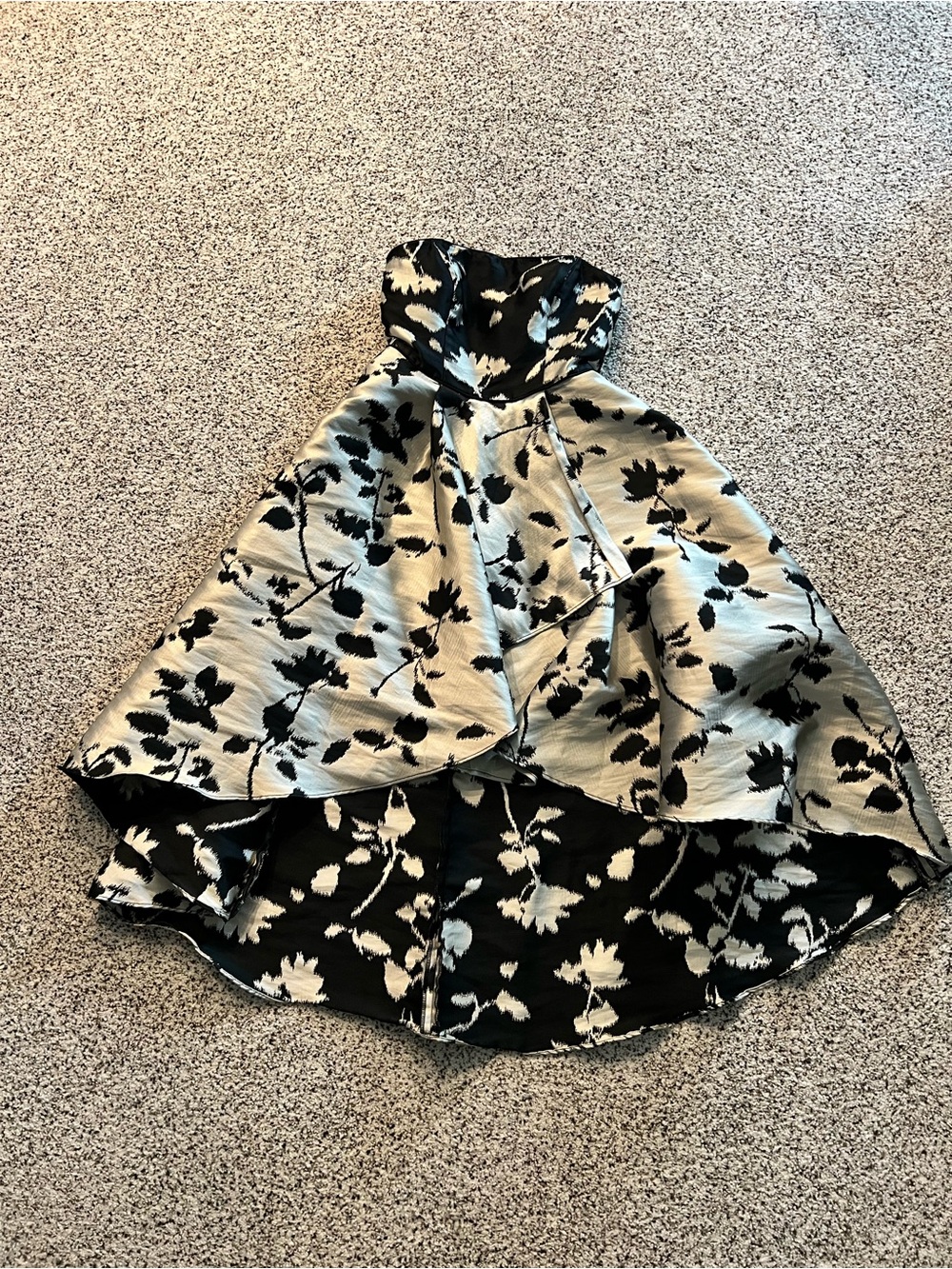 Anthropologie Floral Dress in Black and silver